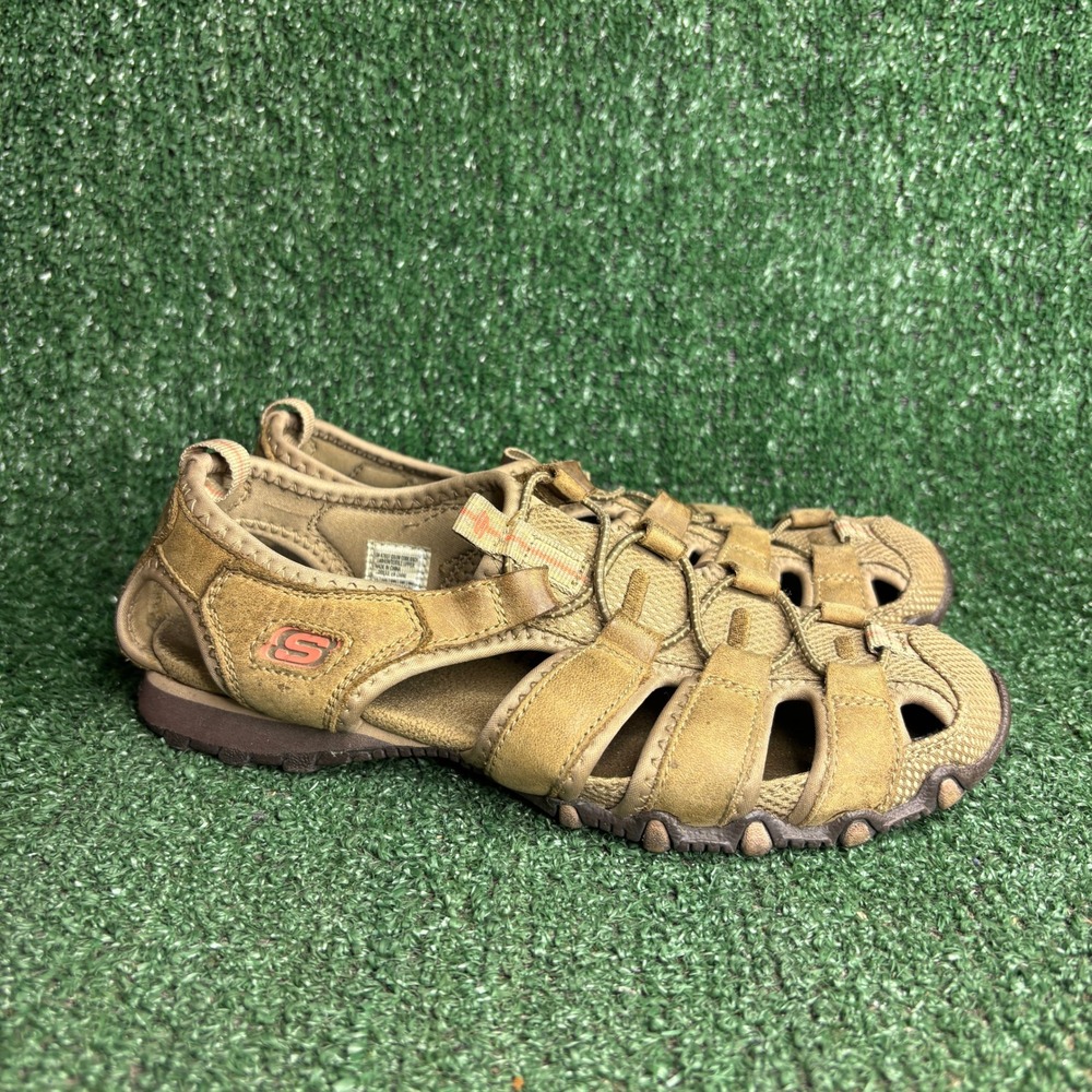 Skechers Bikers-Excursions Leather Outdoor Fisherman Sandal‎ Tan Womens Size 7.5
